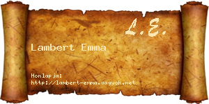 Lambert Emma névjegykártya